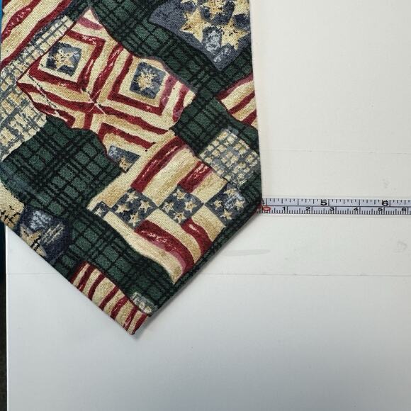 Vintage Corner Stone Americana Patchwork Tie USA Flag Stars Patriotic - Picture 5 of 5